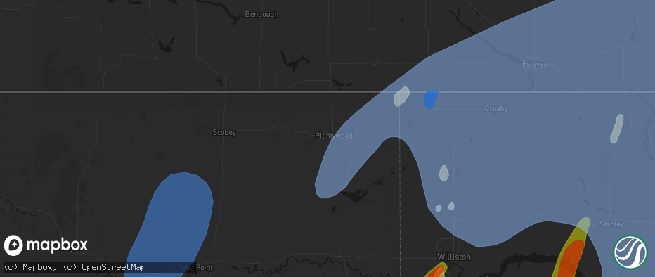 Hail map in Plentywood, MT on June 7, 2026