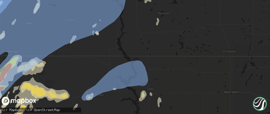 Hail map in Pollock, SD on June 7, 2026