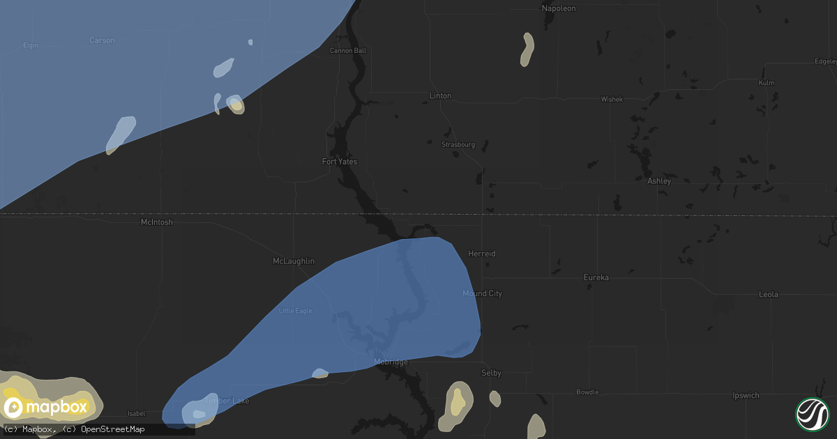 Hail map in Pollock, SD on June 7, 2026