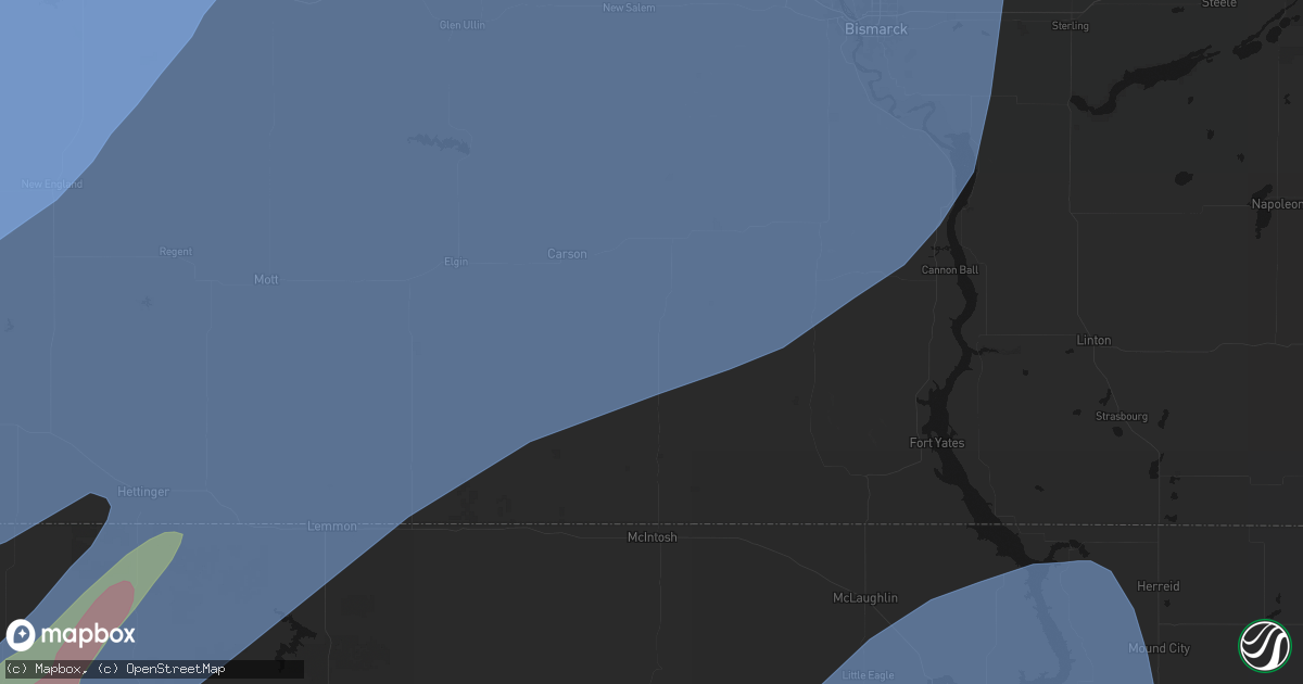 Hail map in Raleigh, ND on June 7, 2026