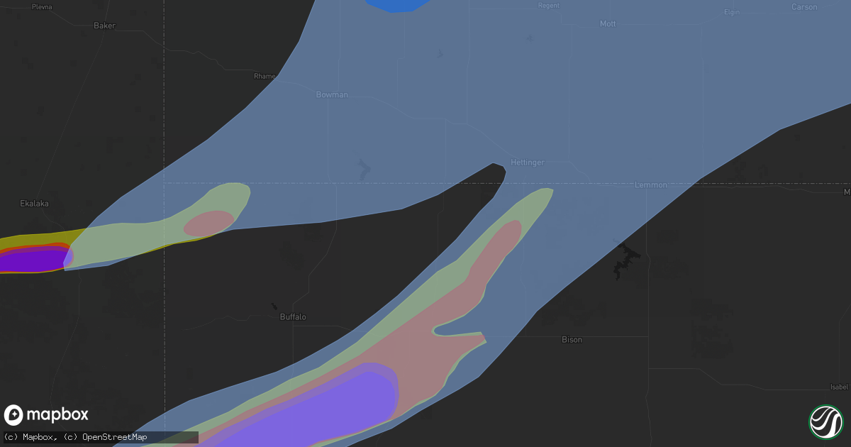 Hail map in Ralph, SD on June 7, 2026