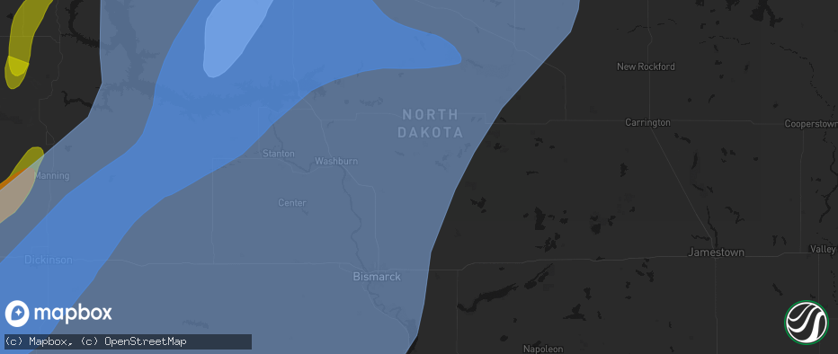 Hail map in Regan, ND on June 7, 2026
