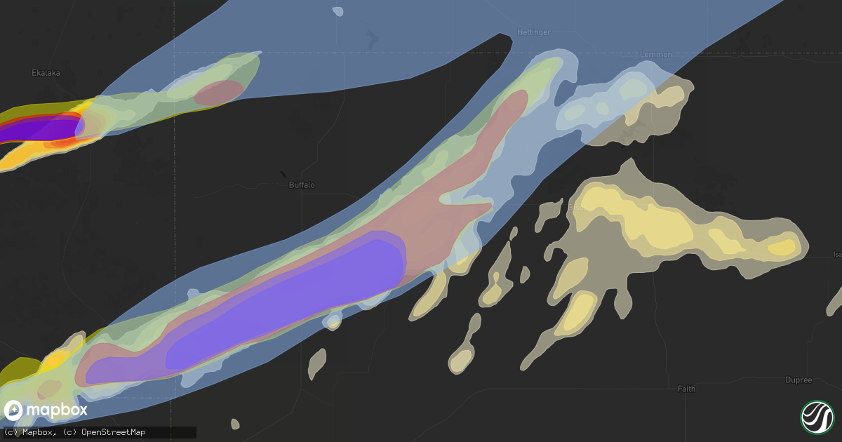 Hail map in Reva, SD on June 7, 2026