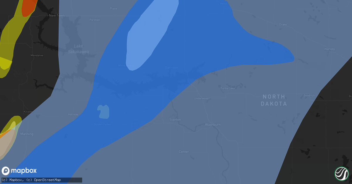 Hail map in Riverdale, ND on June 7, 2026