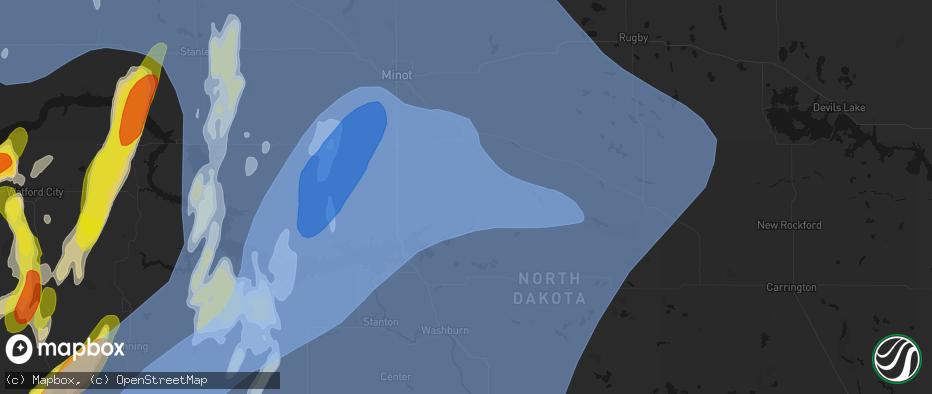 Hail map in Ruso, ND on June 7, 2026