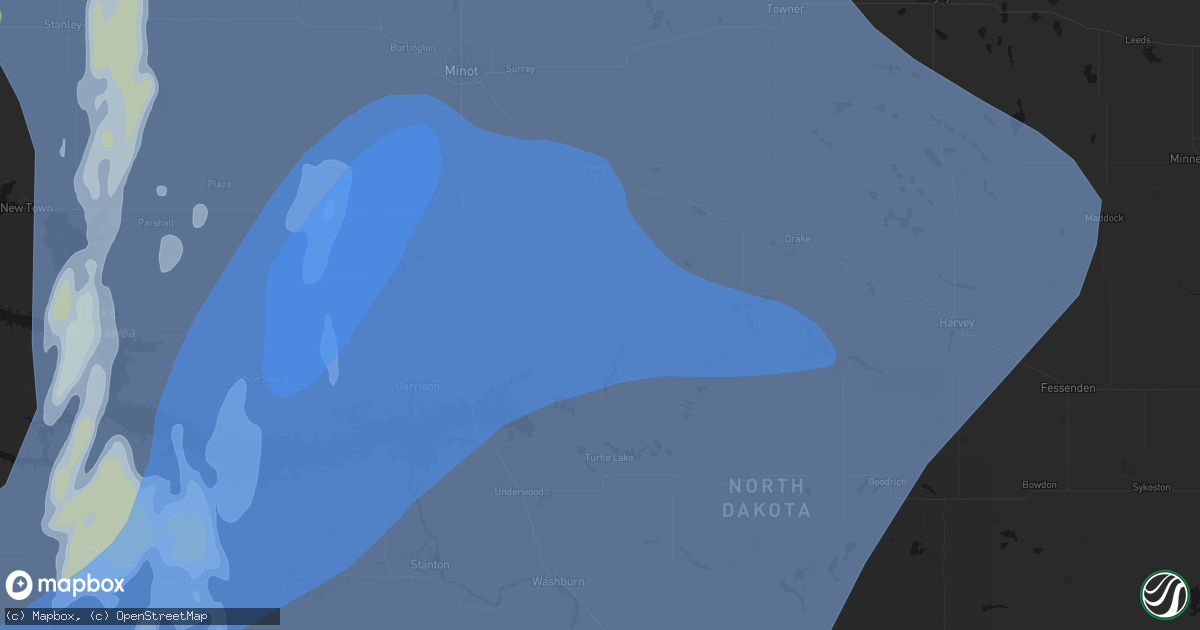 Hail map in Ruso, ND on June 7, 2026