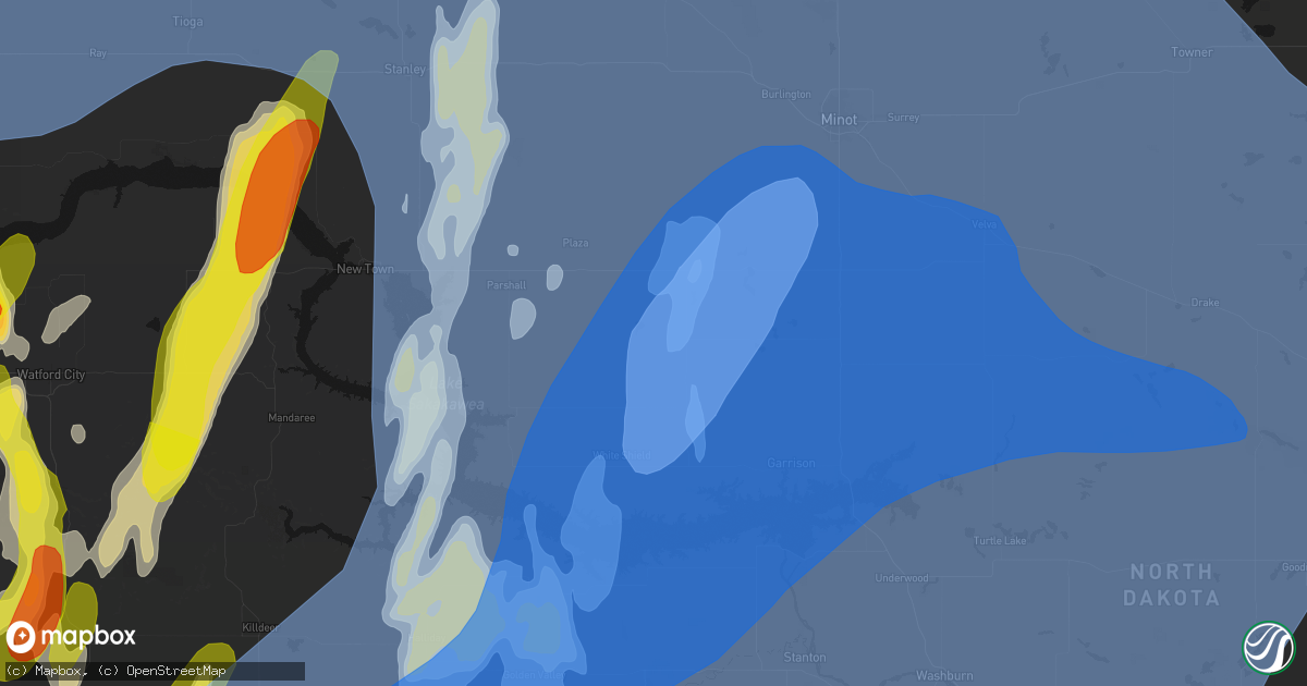 Hail map in Ryder, ND on June 7, 2026