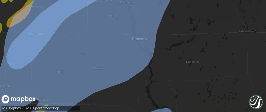 Hail map in Saint Anthony, ND on June 7, 2026