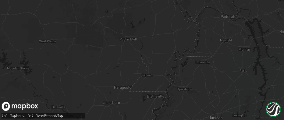 Hail map in Saint Francis, AR on June 7, 2026
