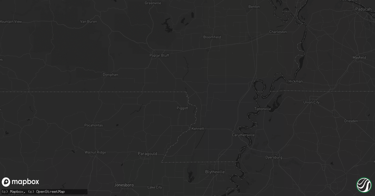 Hail map in Saint Francis, AR on June 7, 2026