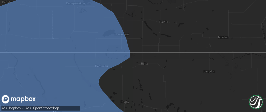 Hail map in Saint John, ND on June 7, 2026