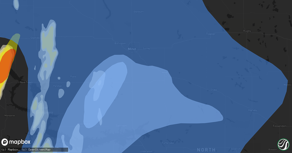 Hail map in Sawyer, ND on June 7, 2026