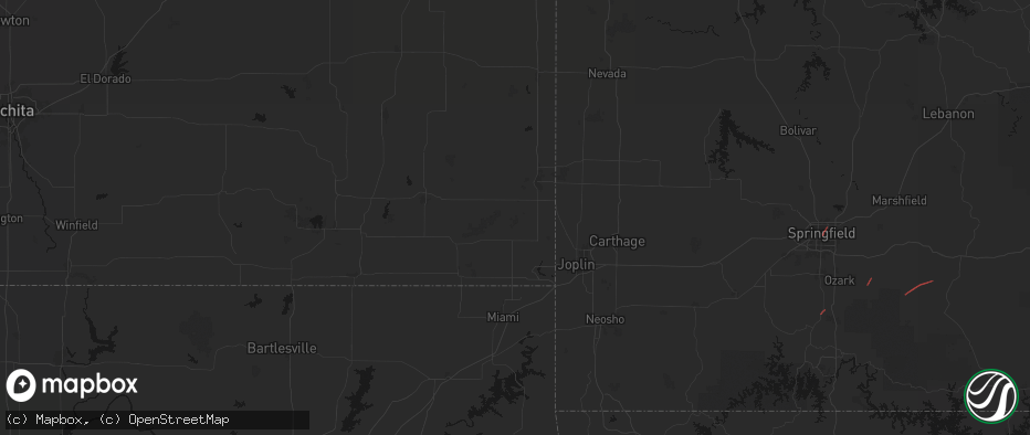 Hail map in Scammon, KS on June 7, 2026