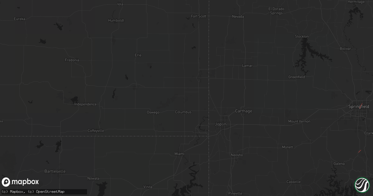Hail map in Scammon, KS on June 7, 2026