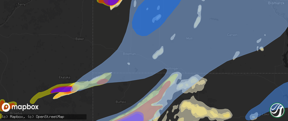 Hail map in Scranton, ND on June 7, 2026