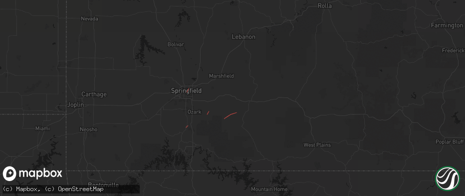 Hail map in Seymour, MO on June 7, 2026