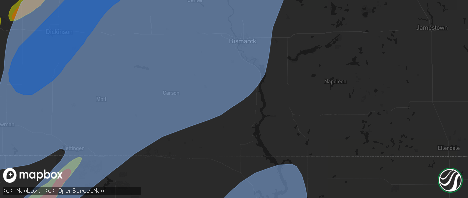 Hail map in Solen, ND on June 7, 2026