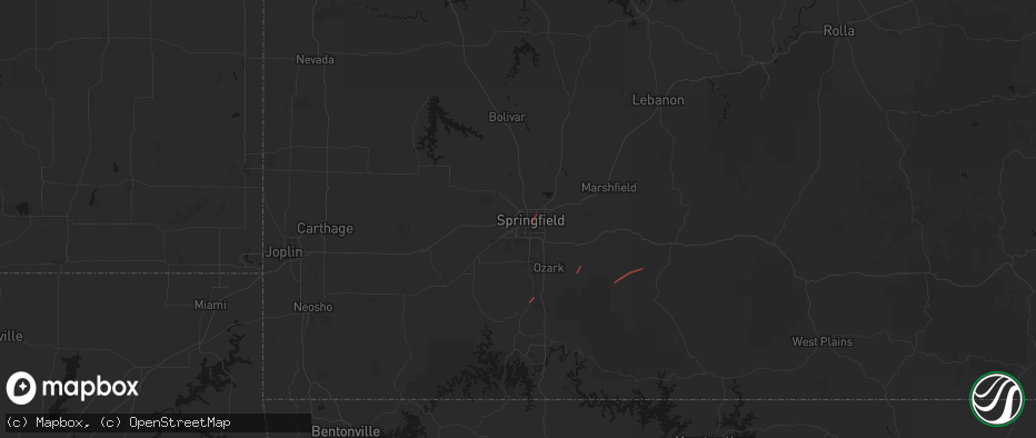 Hail Map in Springfield, MO on June 7, 2026 - HailTrace