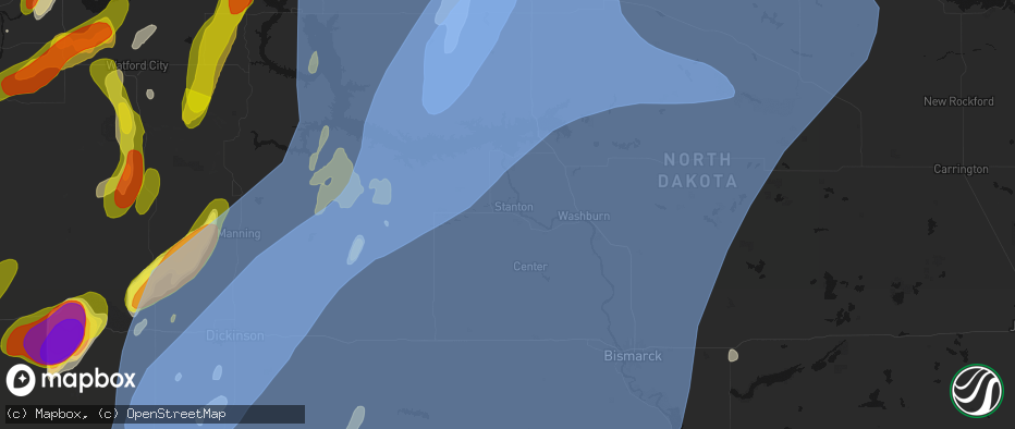 Hail map in Stanton, ND on June 7, 2026