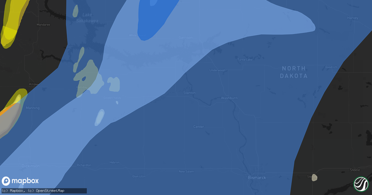 Hail map in Stanton, ND on June 7, 2026