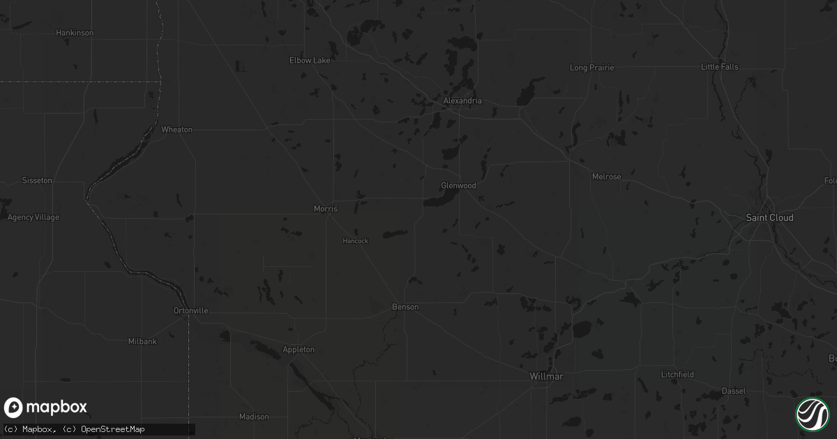 Hail map in Starbuck, MN on June 7, 2026
