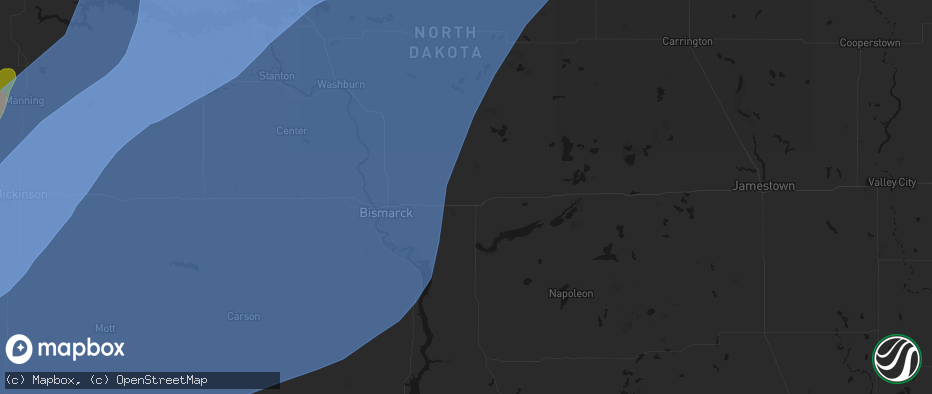 Hail map in Sterling, ND on June 7, 2026
