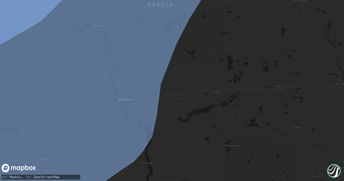 Hail map in Sterling, ND on June 7, 2026