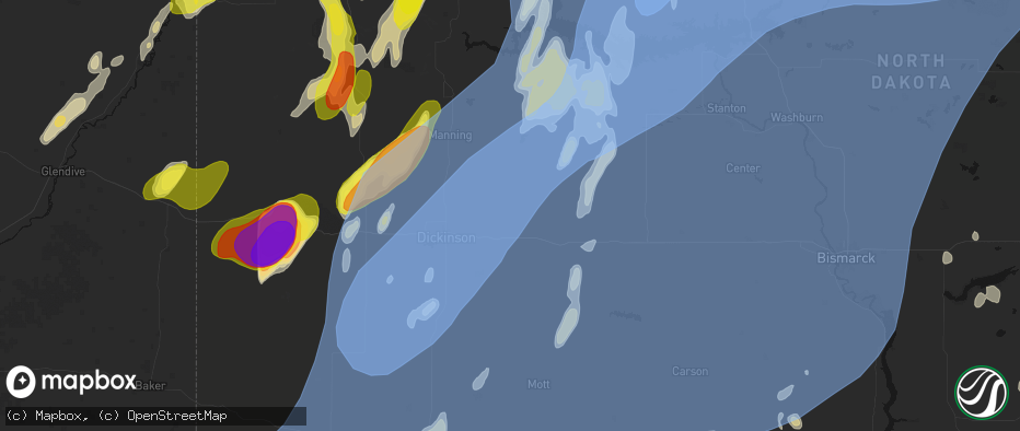 Hail map in Taylor, ND on June 7, 2026