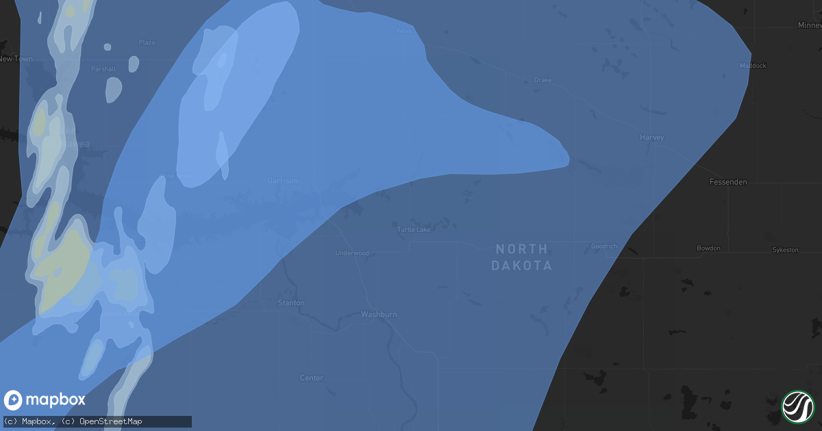 Hail map in Turtle Lake, ND on June 7, 2026