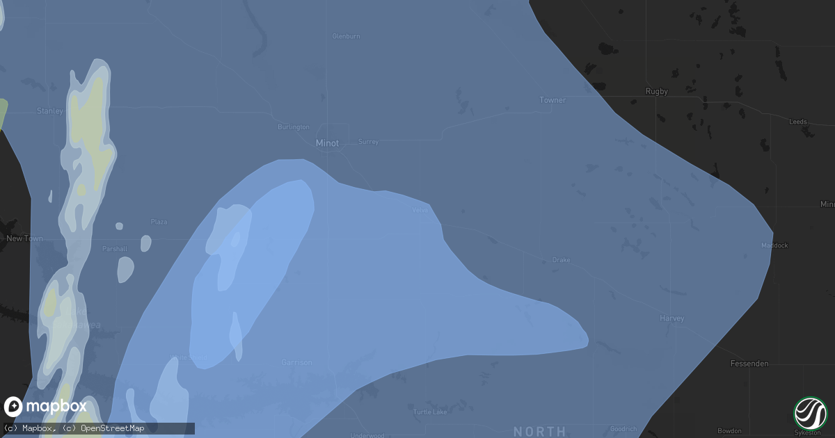 Hail map in Velva, ND on June 7, 2026