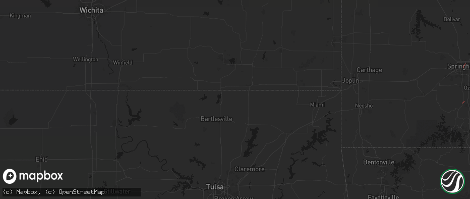 Hail map in Wann, OK on June 7, 2026