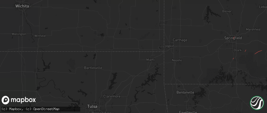 Hail map in Welch, OK on June 7, 2026