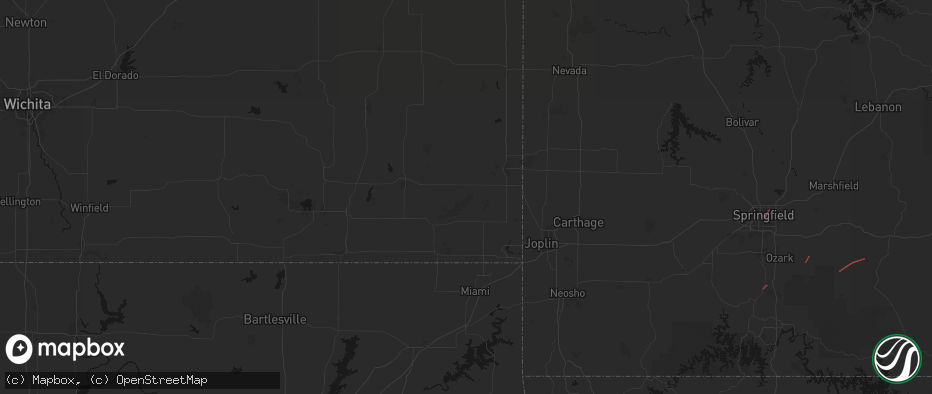 Hail map in West Mineral, KS on June 7, 2026