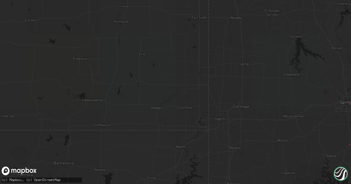 Hail map in West Mineral, KS on June 7, 2026