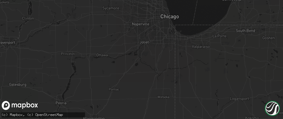 Hail map in Wilmington, IL on June 7, 2026
