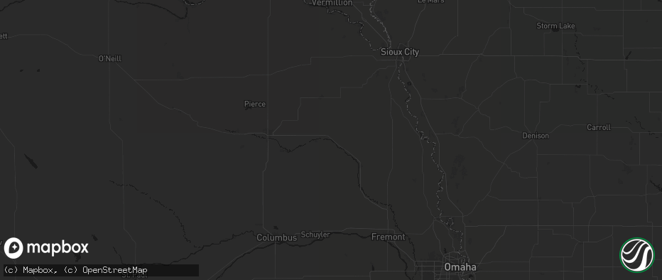Hail map in Wisner, NE on June 7, 2026