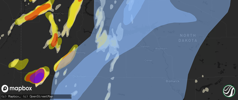 Hail map in Zap, ND on June 7, 2026