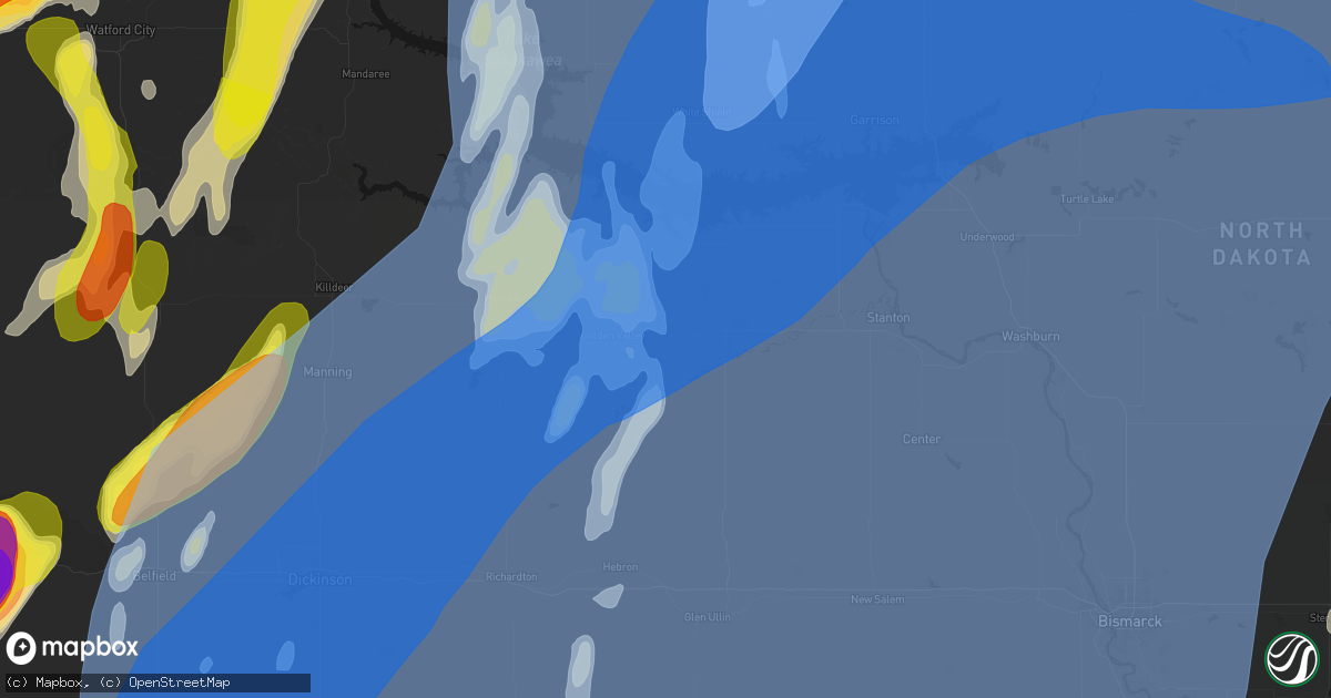 Hail map in Zap, ND on June 7, 2026