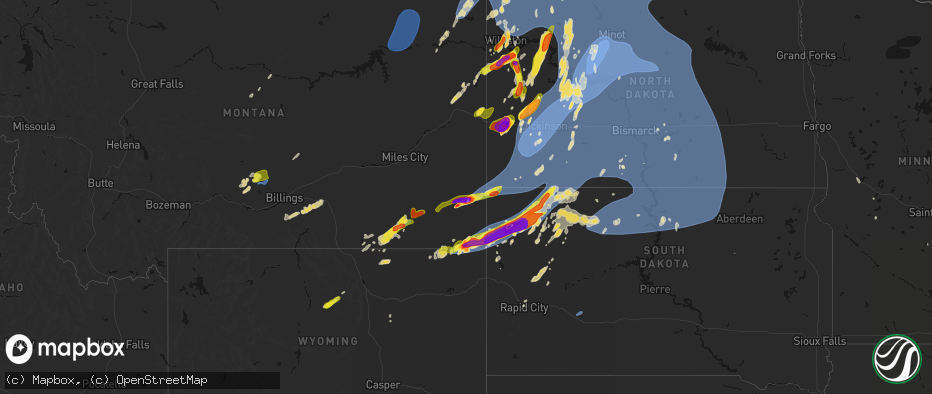 Hail map on June 7, 2026