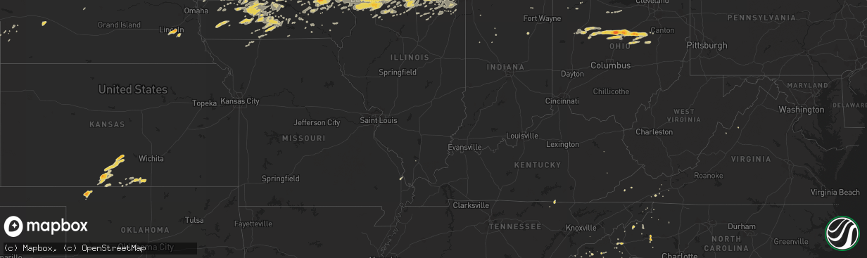 Hail map on June 8, 2011