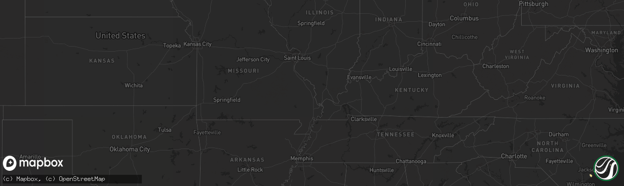 Hail map in Louisiana on June 8, 2012