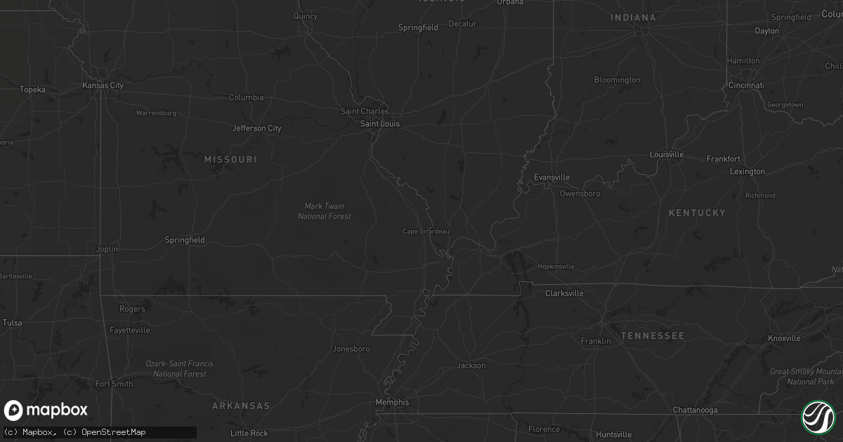 Hail map in Louisiana on June 8, 2012