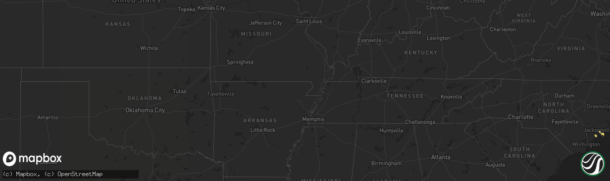 Hail map on June 8, 2012