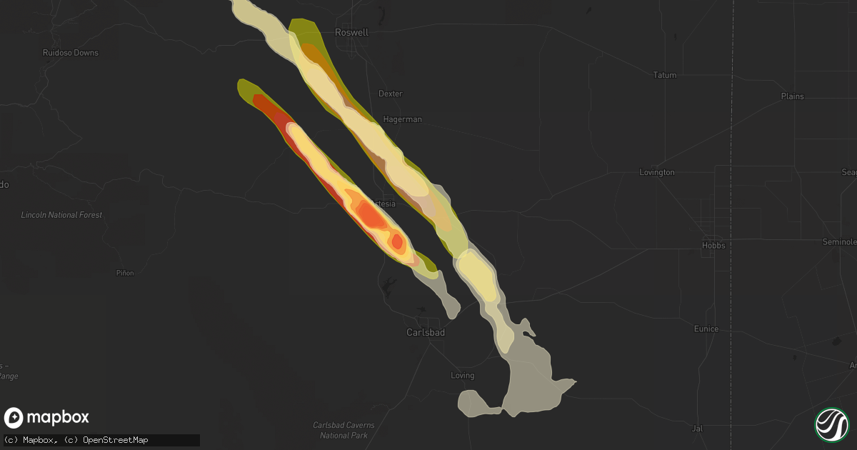Hail map in Artesia, NM on June 8, 2014