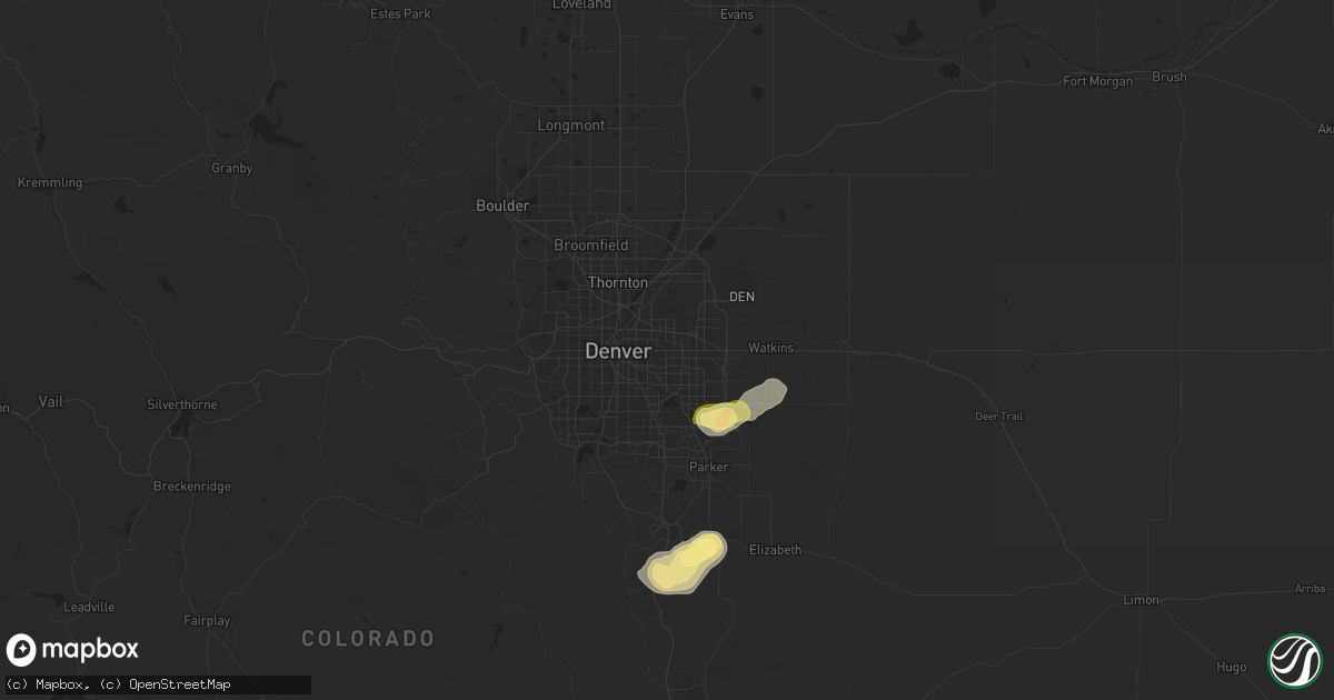 Hail map in Aurora, CO on June 8, 2014