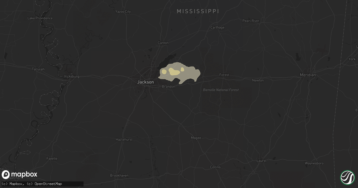 Hail map in Brandon, MS on June 8, 2014