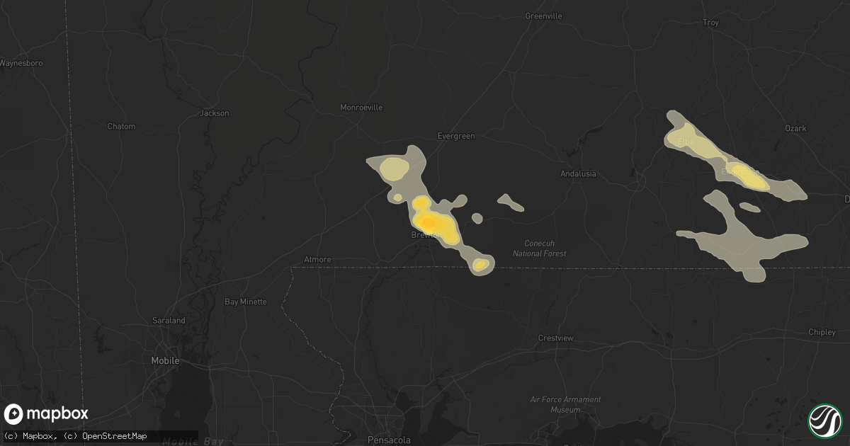 Hail map in Brewton, AL on June 8, 2014