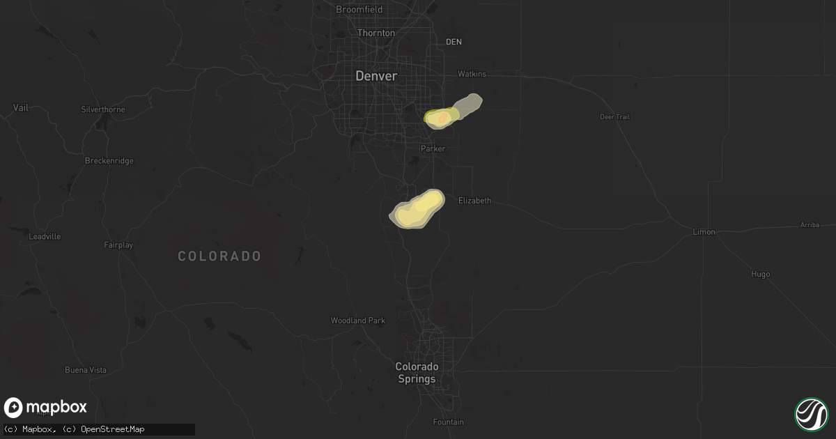 Hail map in Castle Rock, CO on June 8, 2014