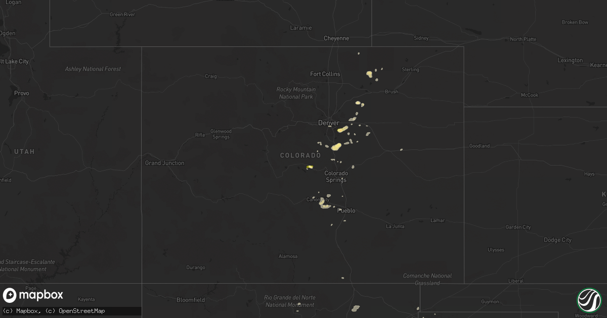 Hail map in Colorado on June 8, 2014