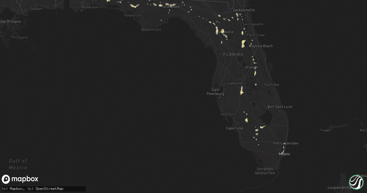 Hail map in Florida on June 8, 2014